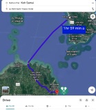 Ferry route from Koh Samui to Le Petit Saint Tropez, Khanom, Thailand